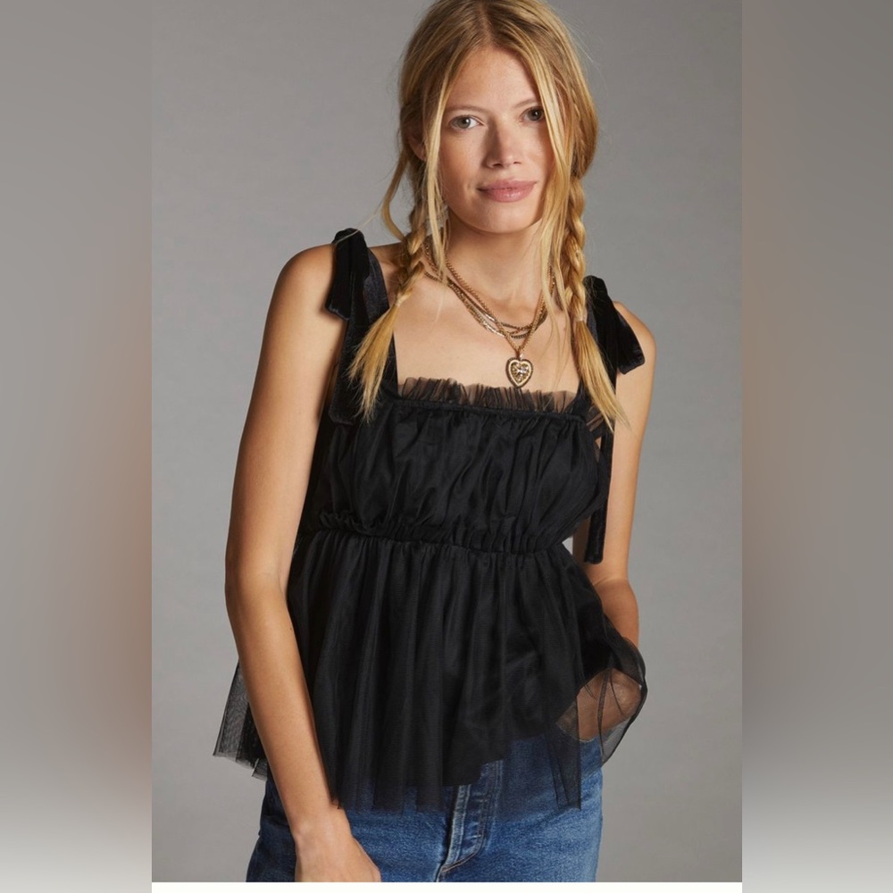 New velvet tulle tank